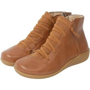 Ankle Boots Round Toe Casual Comfortable Lightweight Side Zipper Size 9.5US/41CN